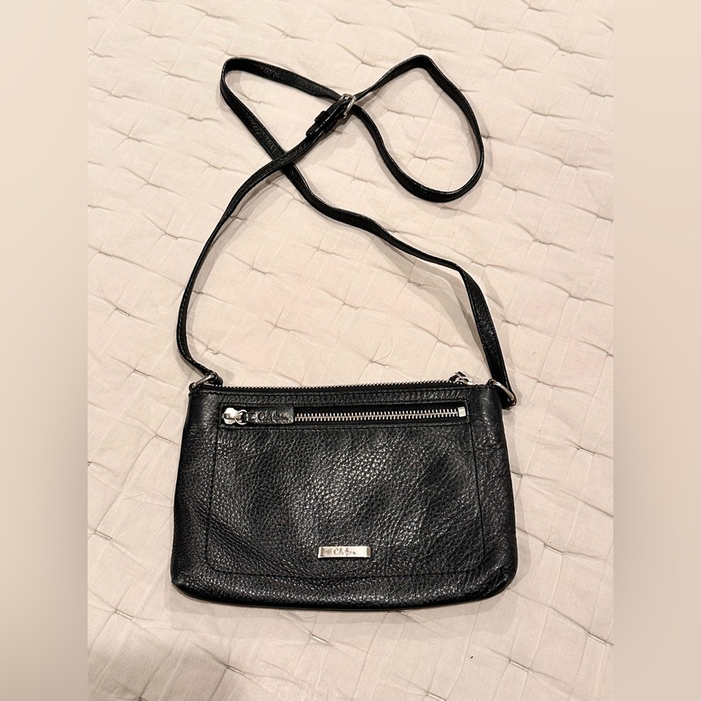 Cole Haan , vintage black leather crossbody bag - gently used!